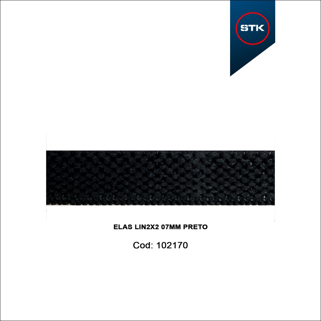 ELÁSTICO STK 529 LIN2X2 07MM PRETO