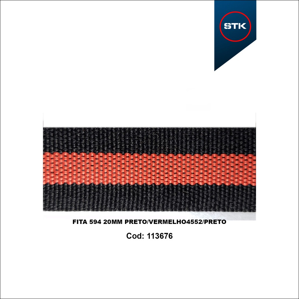 FITA 594 20MM PRETO / VERMELHO4552