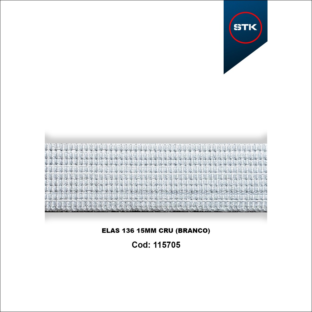 ELÁSTICO STK 173 15MM CRU (BRANCO)