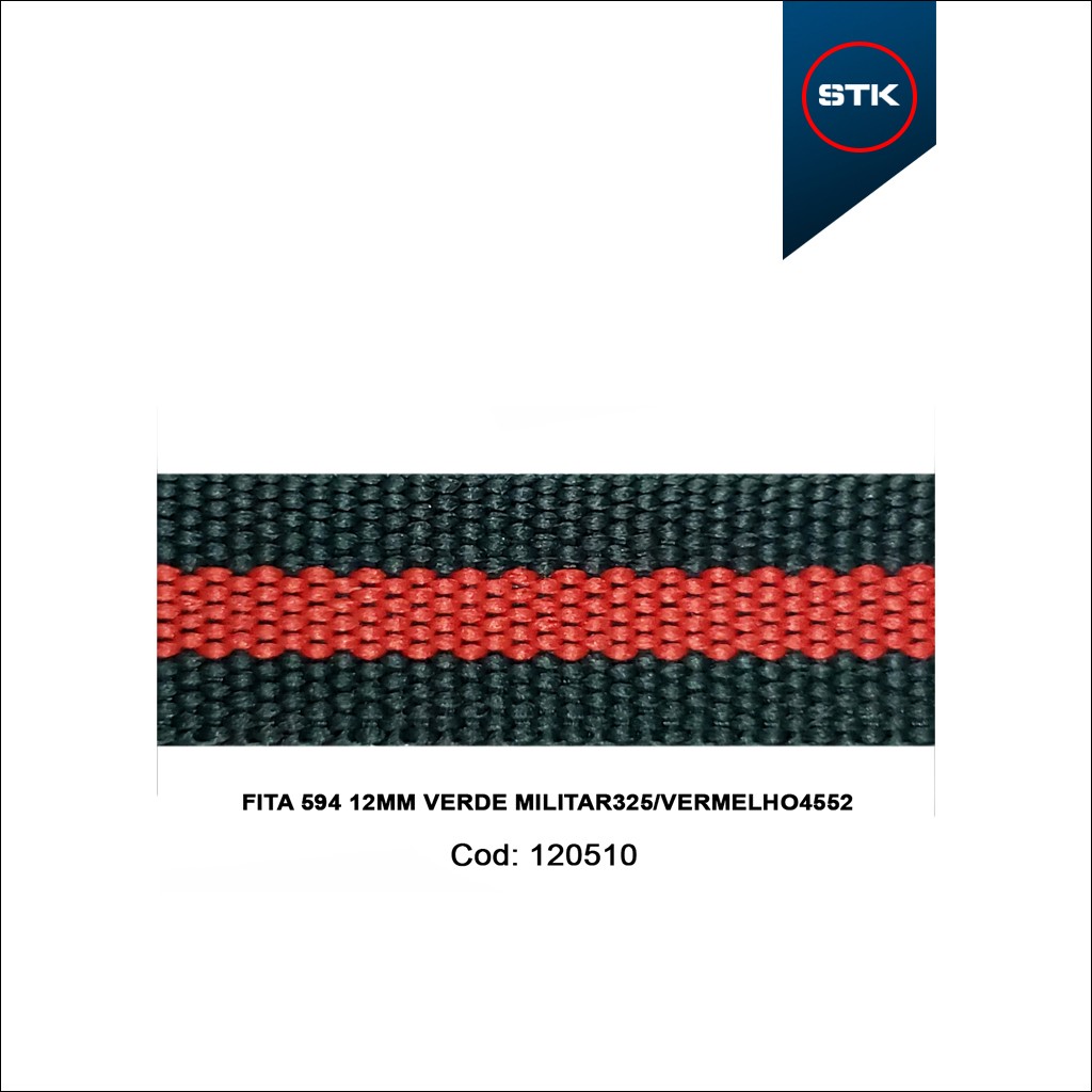 FITA 594 12MM VERDE MILITAR325 / VERMELHO 4552