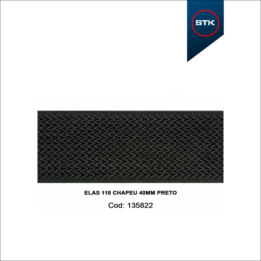 ELÁSTICO STK 145 CHAPEU 40MM PRETO