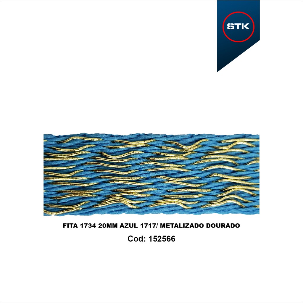 FITA 1734 20MM AZUL 1717 / MTZ DOURADO