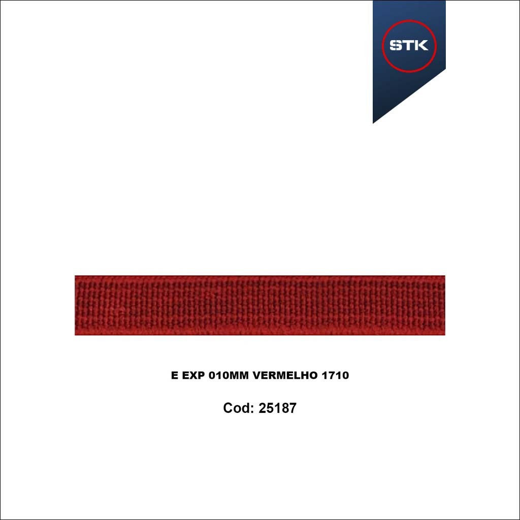 ELÁSTICO STK 156 EXPORTAÇÃO 10MM VERMELHO 1710